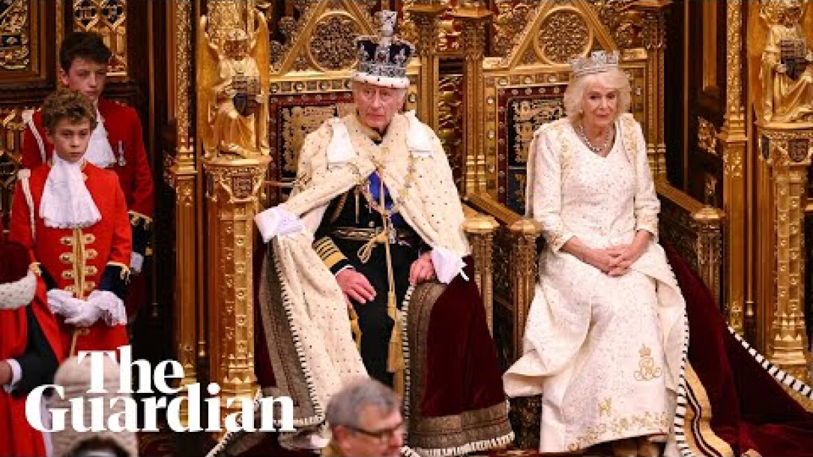 King Charles's procession sets out from Westminster Abbey to Buckingham palace – watch live