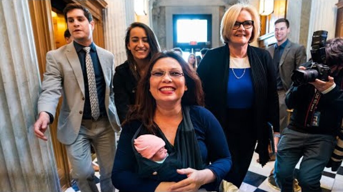 Senator Tammy Duckworth makes history by bringing her baby to Senate floor vote