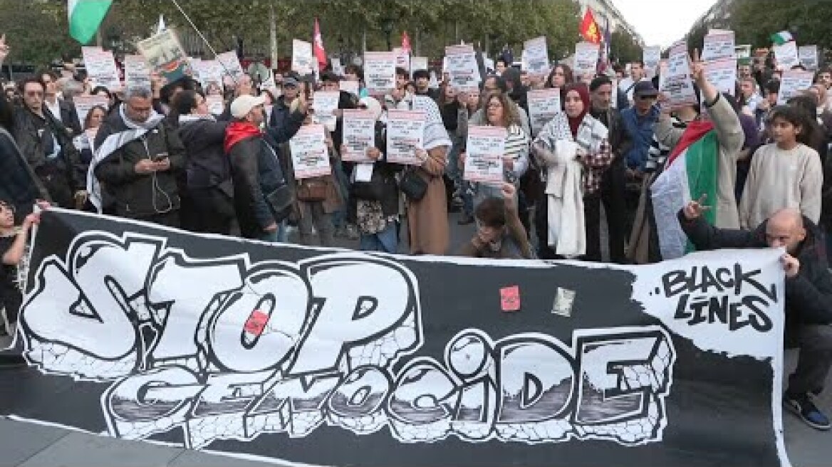 'Stop genocide': Rally in Paris in support of Palestinians | AFP