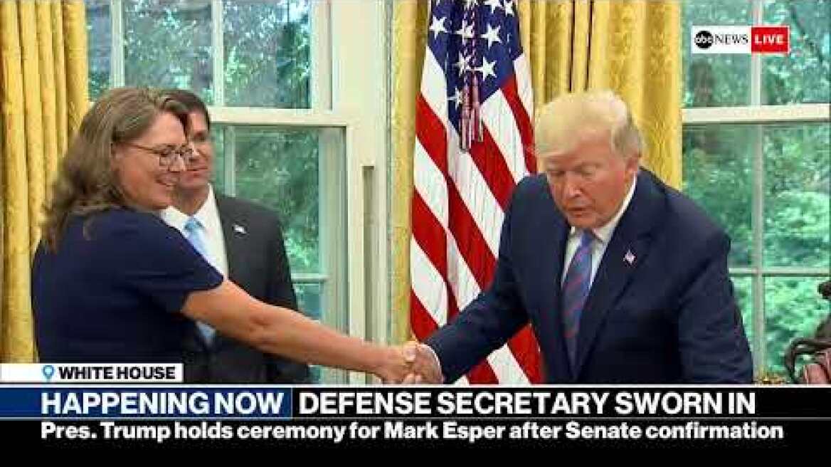 Trump's defense secretary pick Mark Esper swearing-in ceremony | ABC News