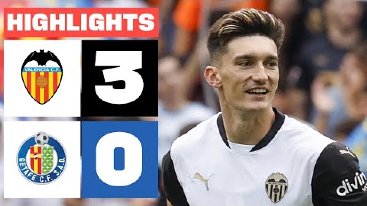 VALENCIA CF 3 - 0 GETAFE CF I RESUMEN LALIGA EA SPORTS