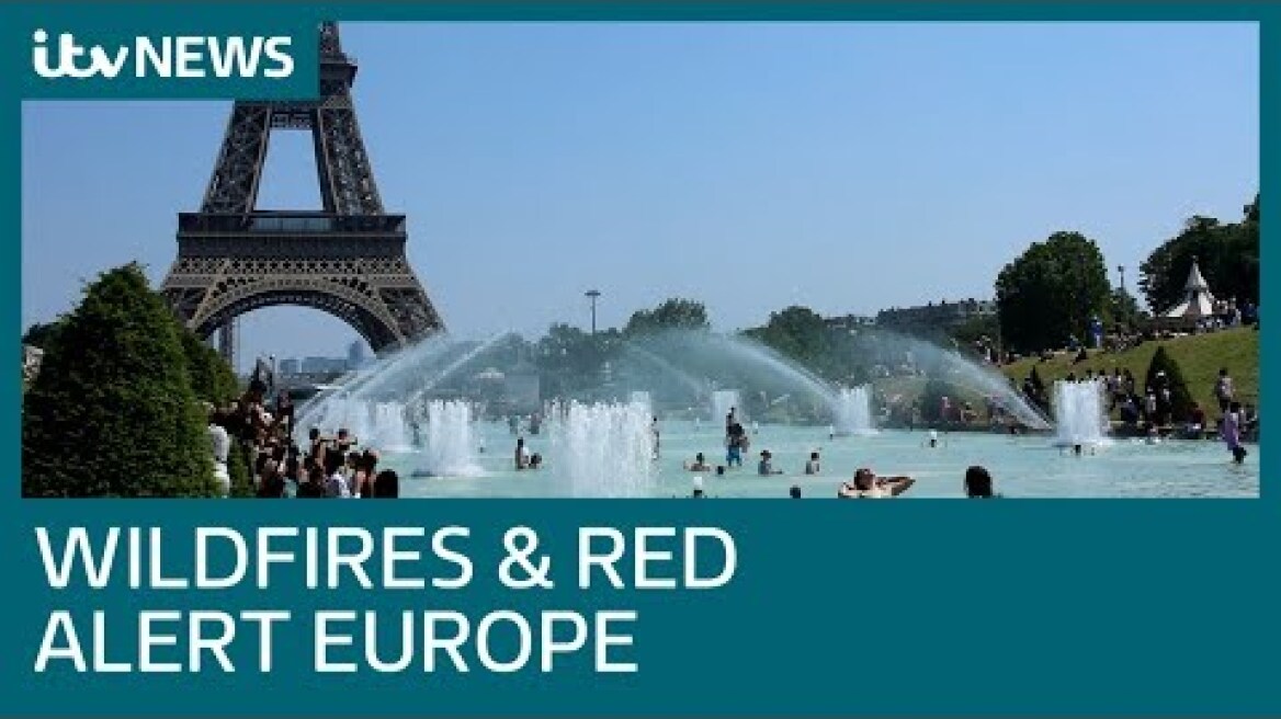 Red alert warning in France and wildfires in Spain as Europe heatwave set to get worse| ITV News