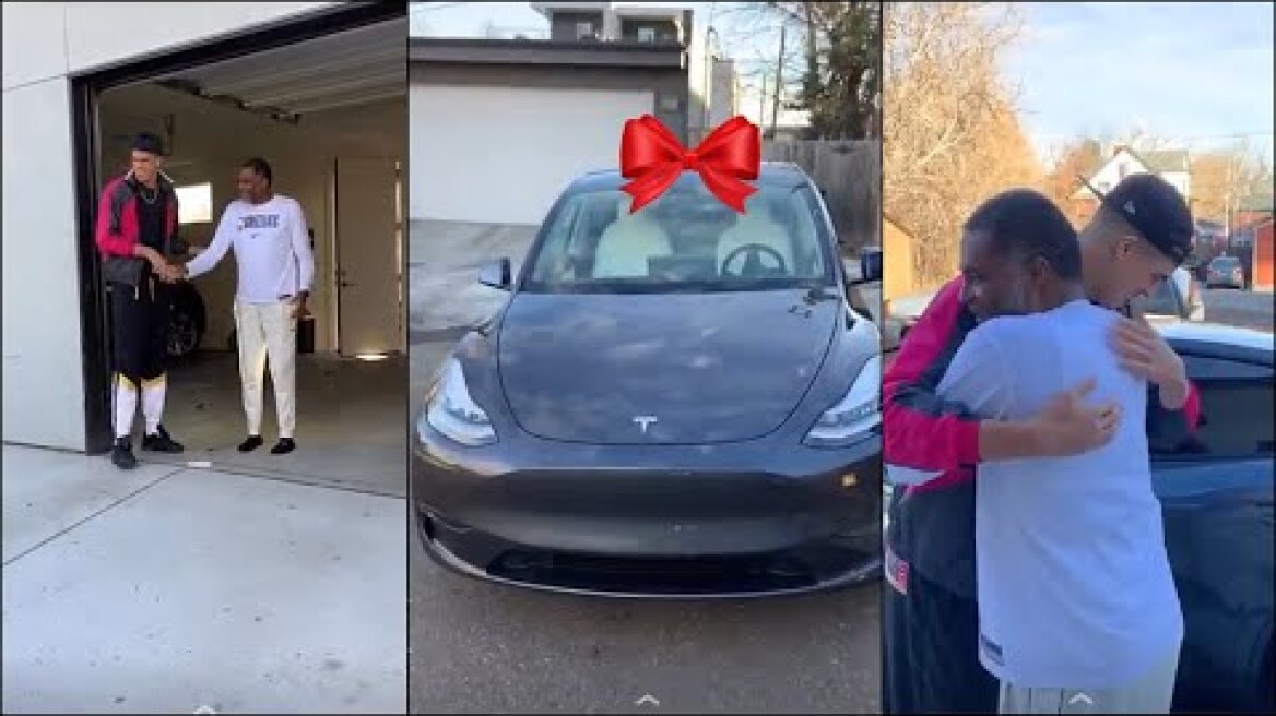 Michael Porter JR surprises his dad with a brand new Tesla for Christmas