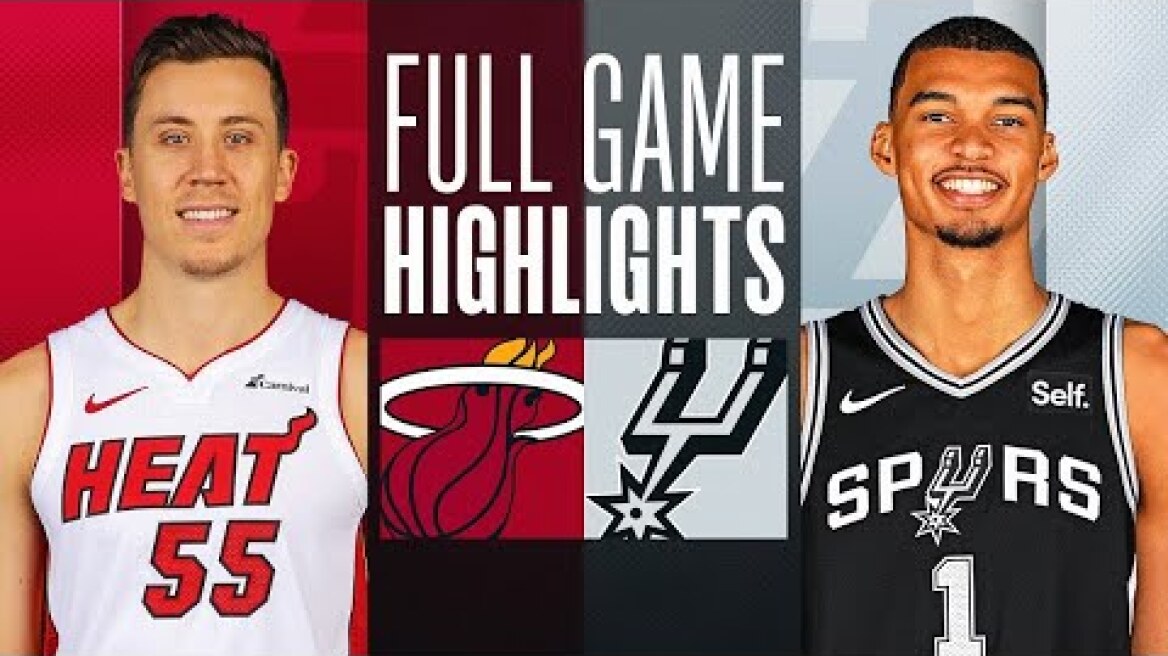 Miami Heat vs. San Antonio Spurs Full Game Highlights | Oct 13 | 2023 NBA Preseason