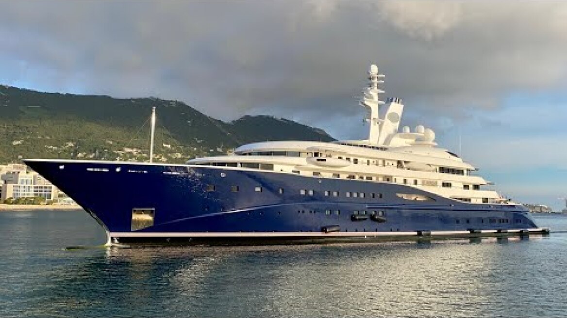 Al Mirqab, 133.20M Megayacht docking in Gibraltar