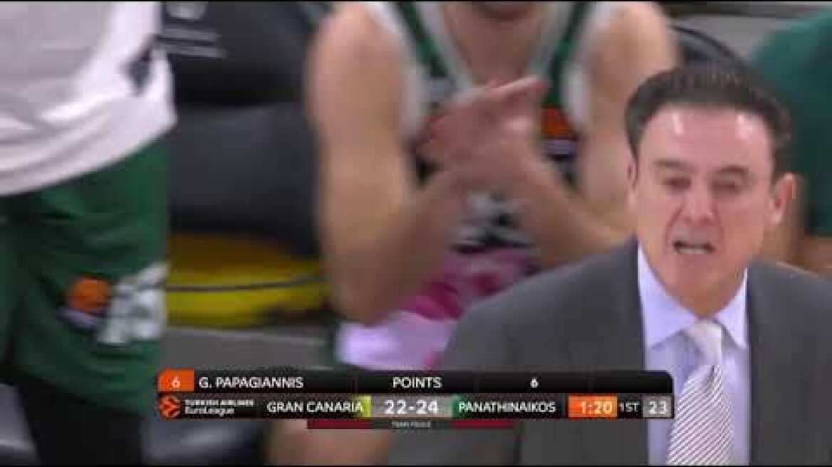 Georgios Papagiannis career high (Gran Canaria-Panathinaikos:80-99 )