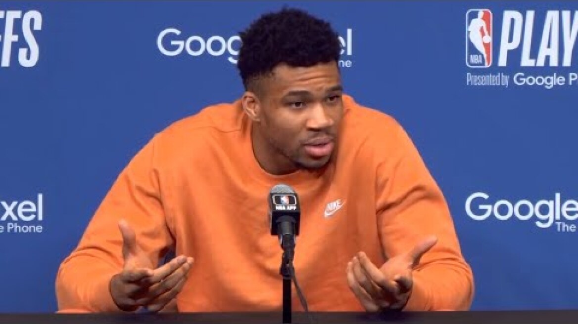 Giannis Antetokounmpo heated with reporter & talks elimination from playoffs vs Heat