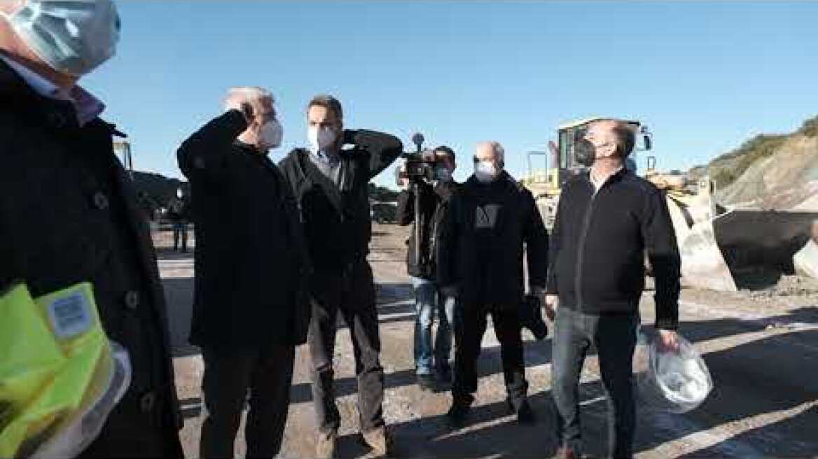 Κυριάκος Μητσοτάκης: Στάση στον Ε65 στο εργοτάξιο της Ξυνιάδας