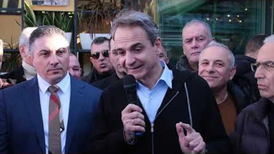 Ο Πρωθυπουργός Κυριάκος Μητσοτάκης στην εκδήλωση για την παράδοση του έργου του νέου οδικού άξονα