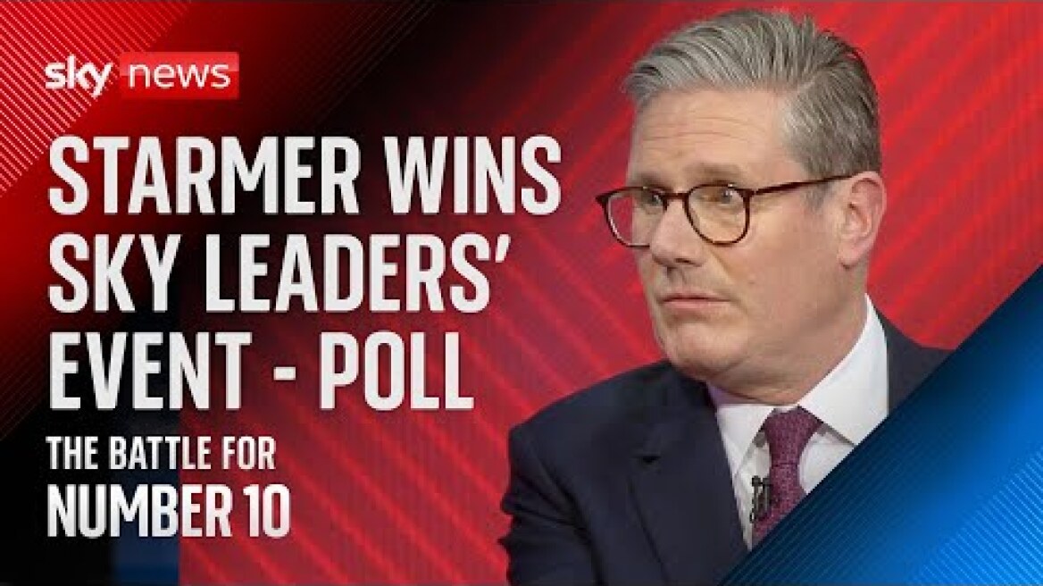 Keir Starmer performed best overall in Sky News leaders' event, poll suggests