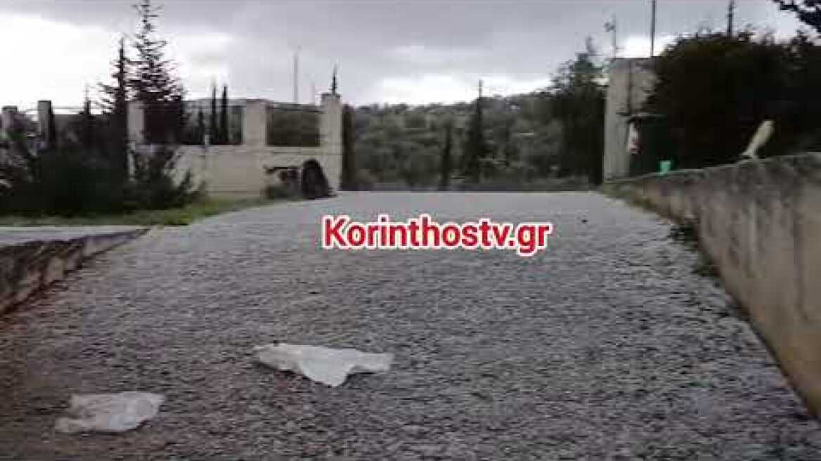 Ισχυρό χαλάζι στην Αρχαία Νεμέα 