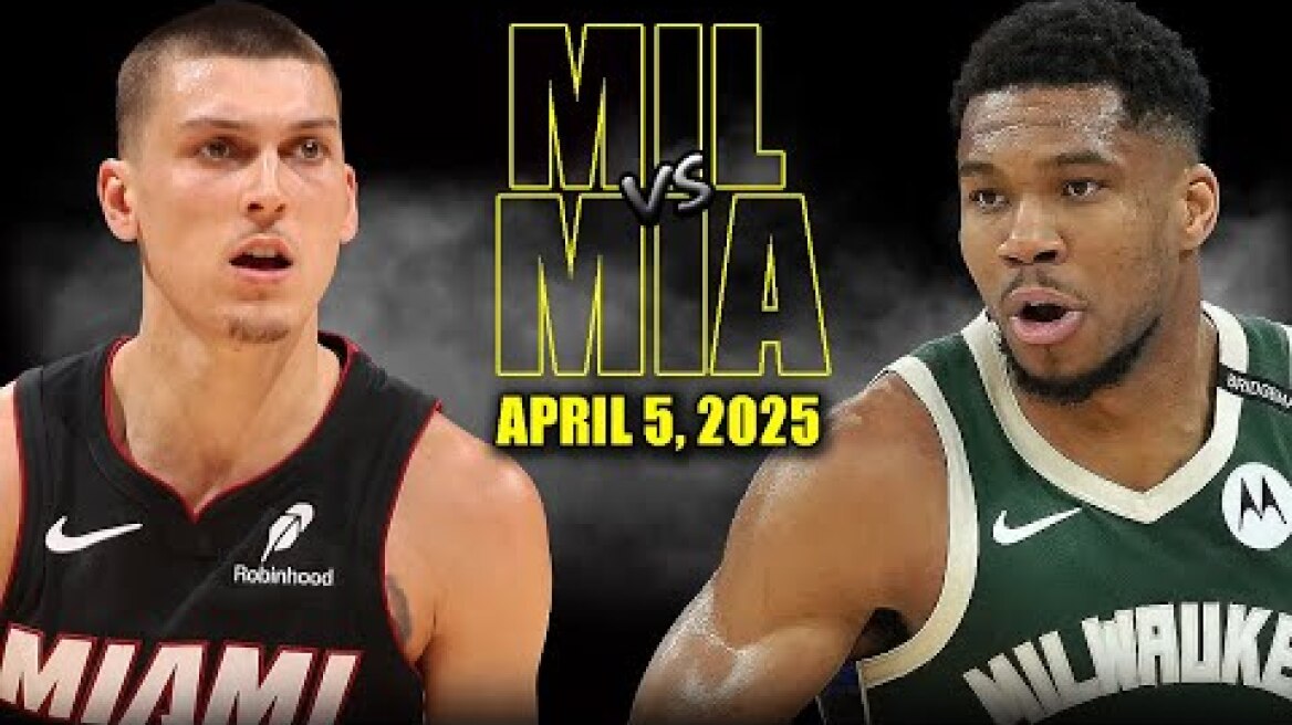 Milwaukee Bucks vs Miami Heat Full Game Highlights - April 5, 2025 | NBA Regular Season