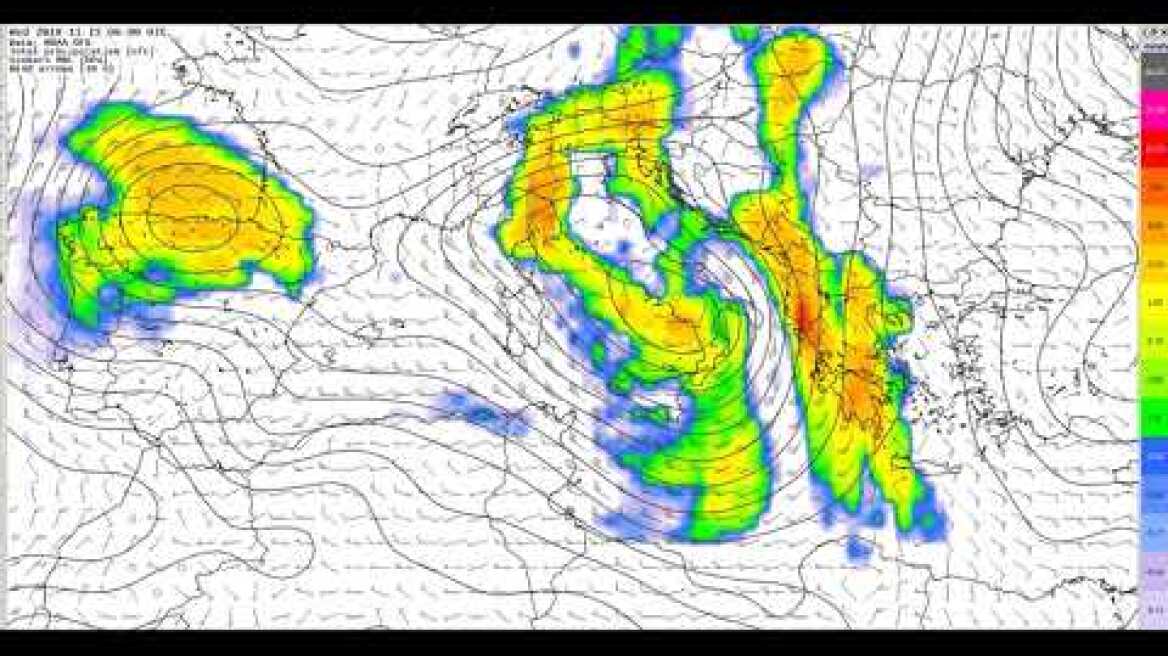 Deep Low over West and  Central Mediterranean Sea