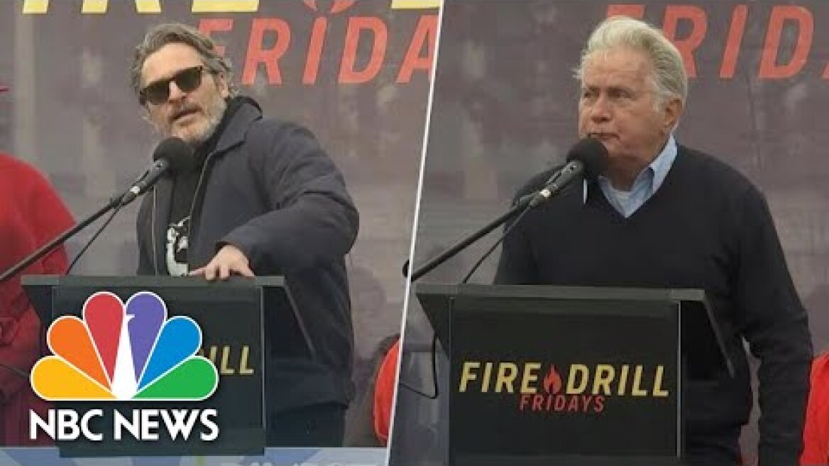 Joaquin Phoenix And Martin Sheen Join Jane Fonda's Climate Change Protest | NBC News