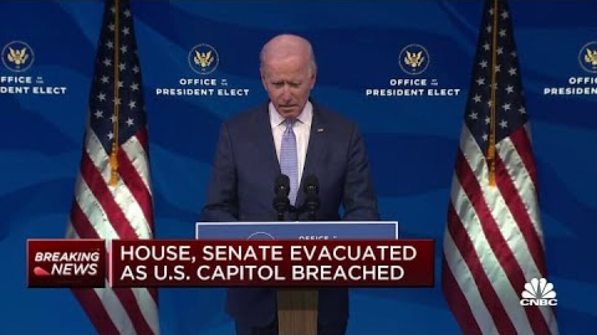 Joe Biden calls on Donald Trump to step up, end the siege