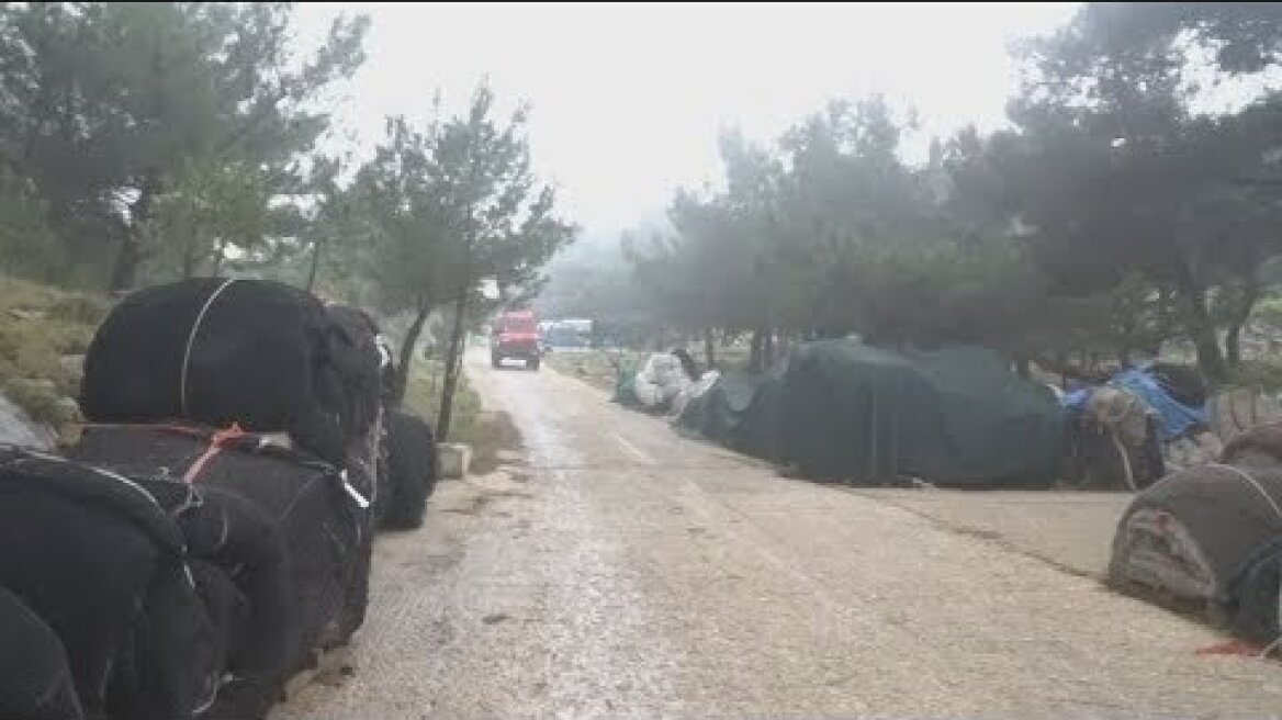 Σε εξέλιξη η φωτιά στο Νηρέα Καρδαμύλων στη Χίο