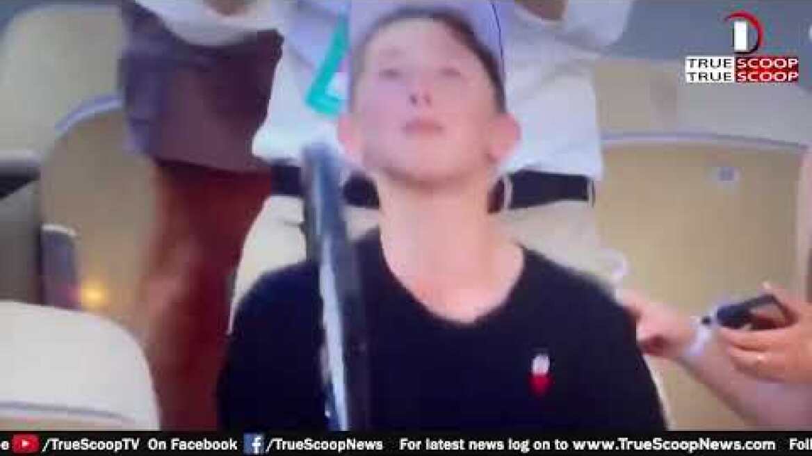 Kid's priceless reaction on receiving a racket from Novak Djokovic after French Open win