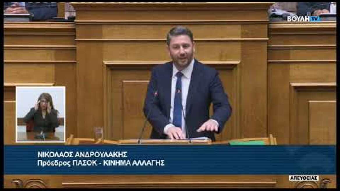 Νικόλαος Ανδρουλάκης (Πρόεδρος ΠΑΣΟΚ-Κίνημα Αλλαγής)(Προγραμματικές δηλώσεις) (06/07/2023)