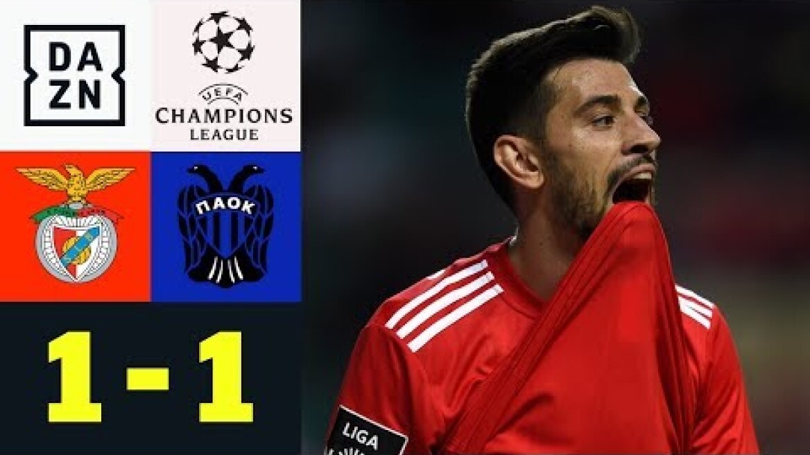 Pizzi und Benfica zittern um CL-Gruppenphase: Benfica - PAOK 1:1 | CL-Quali | Highlights | DAZN