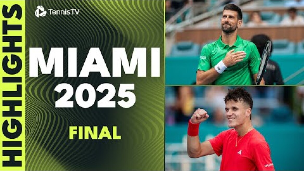 Novak Djokovic vs Jakub Mensik For The Title | Miami 2025 Final Highlights