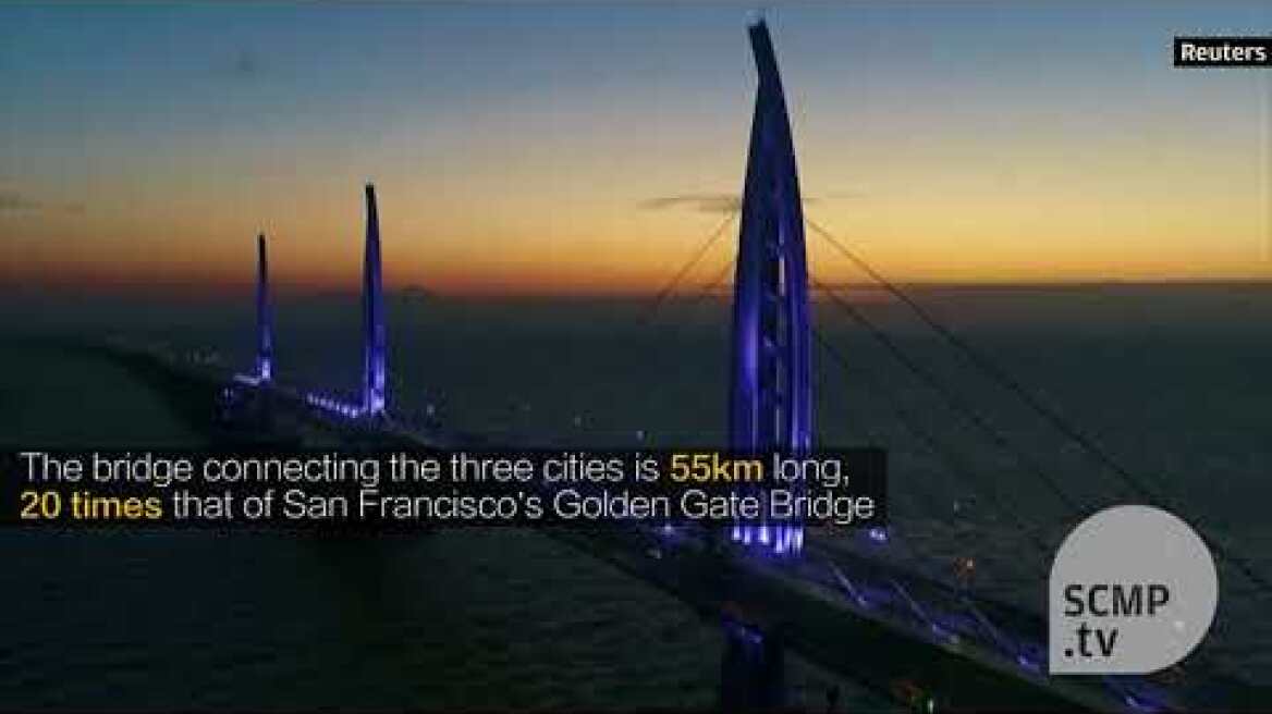Hong Kong-Zhuhai-Macau Bridge lights up for 2018