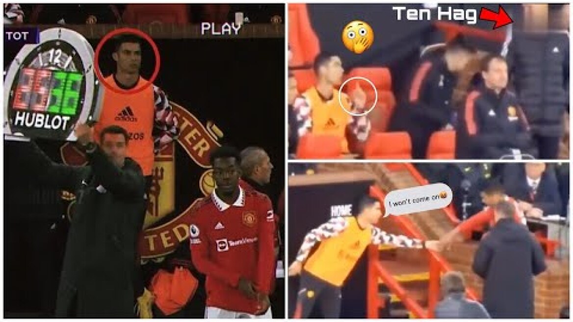 😱The Moment Ronaldo refused Ten Hag to come on as a Substitute against Tottenham Hotspur