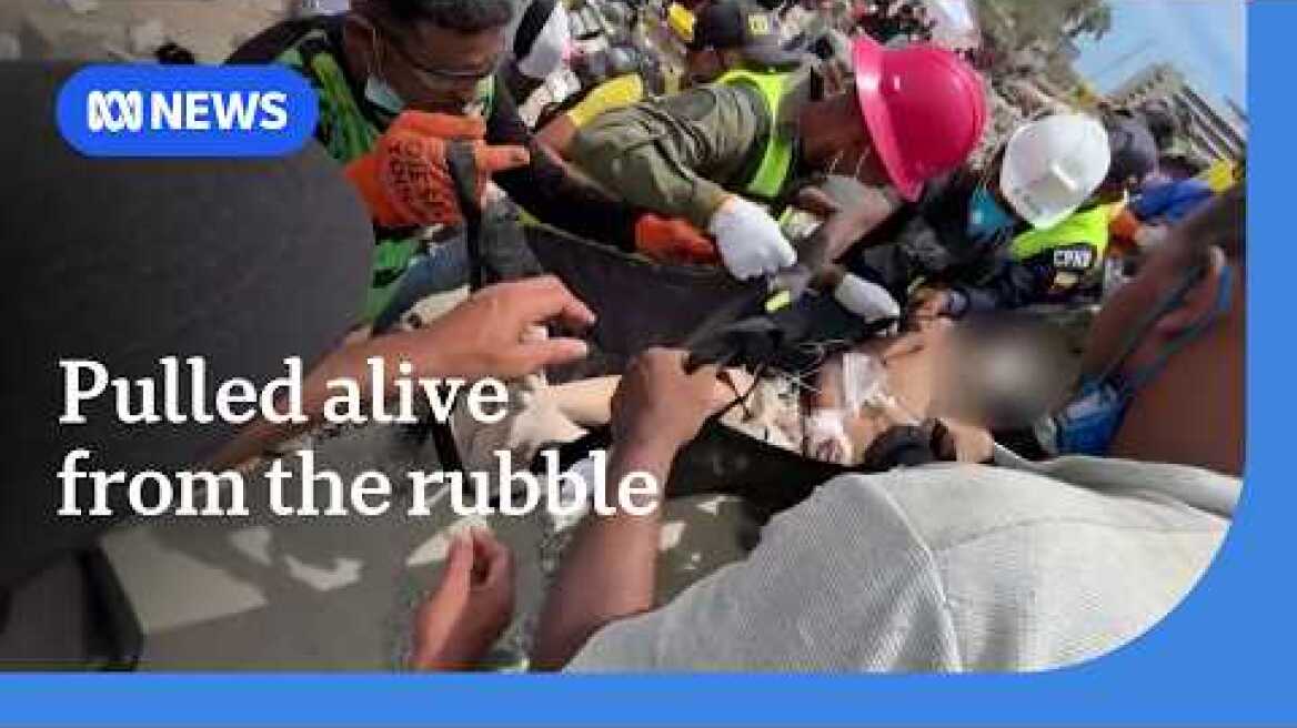 Father and son pulled from rubble of Venezuela quakes as death toll passes 1,400 | ABC NEWS