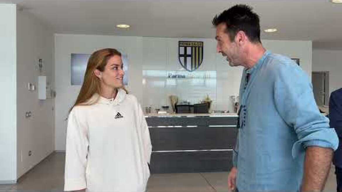 Tennis, Wta Parma: l'incontro tra Maria Sakkari e Gianluigi Buffon