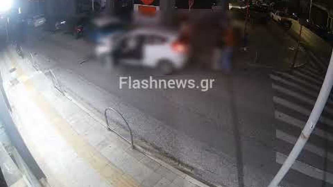 Η στιγμή του τροχαίου ατυχήματος τα ξημερώματα στα Χανιά