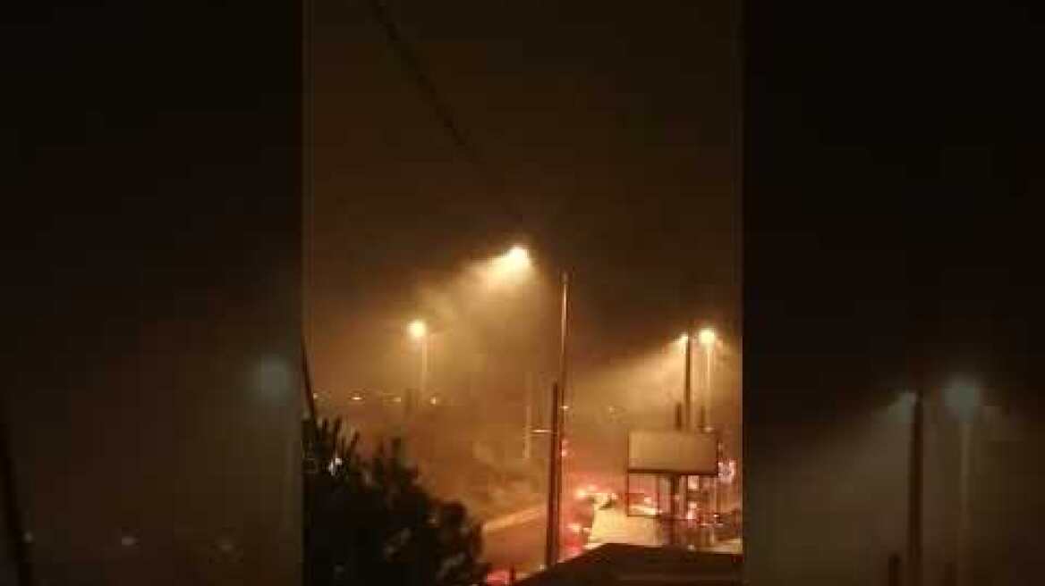 Storm in Kallithea (Καλλιθέα), Greece