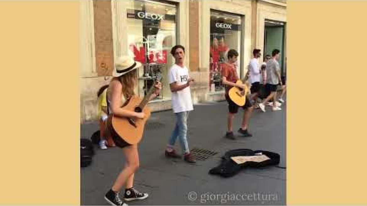 Måneskin busking in Rome (2016-07-06) - Dernière Danse by Indila
