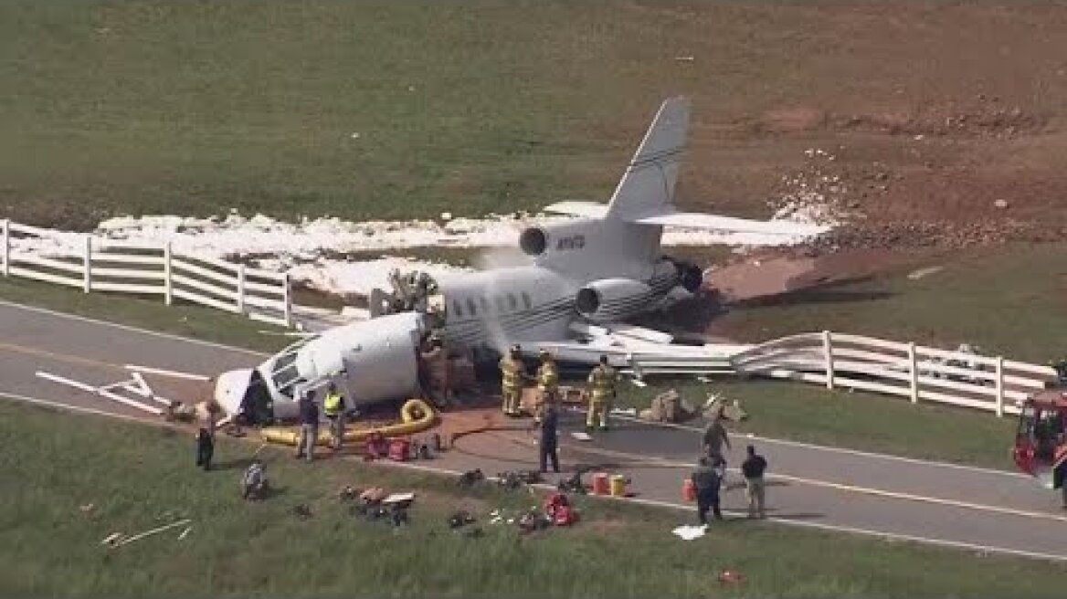 AERIAL VIDEO: Plane crash in Greenville, South Carolina
