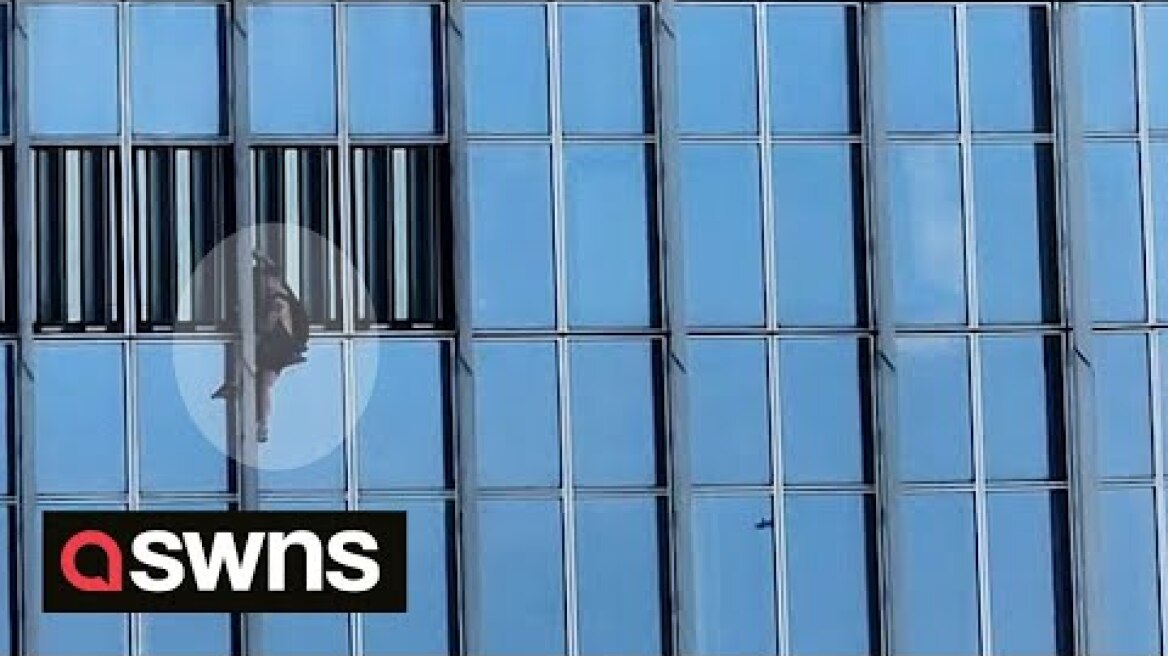 'Shard Climber' arrested after free-climbing a 555m skyscraper in South Korea | SWNS
