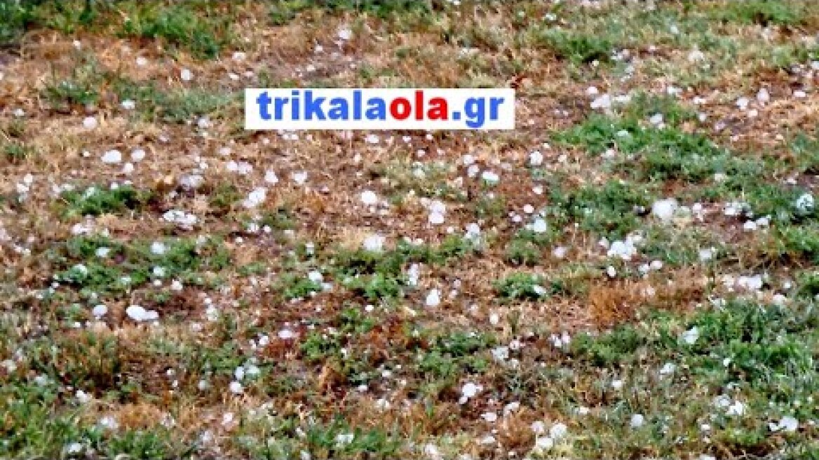 Χοντρό χαλάζι ισχυρή καταιγίδα δυνατοί άνεμοι σαρώνουν τα Τρίκαλα απόγευμα Τρίτη 20-8-2024