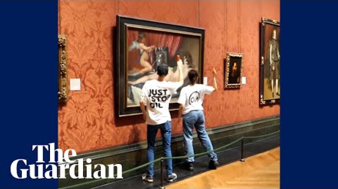 Just Stop Oil protesters break glass cover of painting at National Gallery