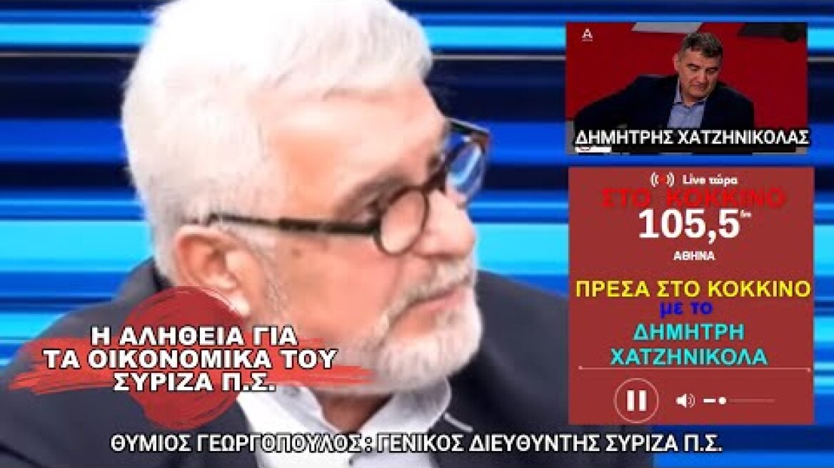 Ο θύμιος Γεωργόπουλος Γ Διευθυντής του ΣΥΡΙΖΑ, στο ΚΟΚΚΙΝΟ 105,5 fm,για τα Οικονομικά ΣΥΡΙΖΑ, info-n