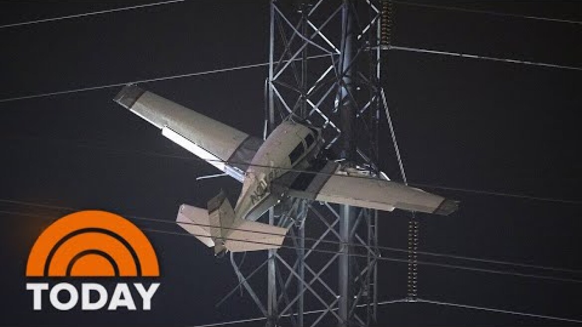 Two Rescued After Small Plane Crashes Into Power Lines In Maryland