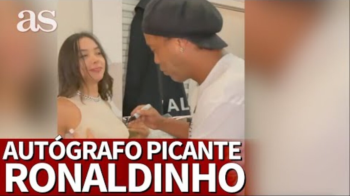 Le piden a Ronaldinho que firme en un lugar picante y su actitud se ha hecho viral: lleva 2M de v...