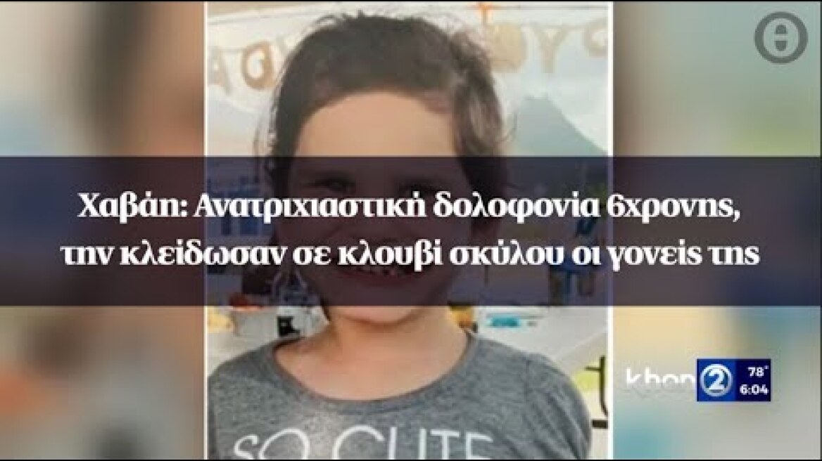 Χαβάη: Ανατριχιαστική δολοφονία 6χρονης, την κλείδωσαν σε κλουβί σκύλου οι γονείς της