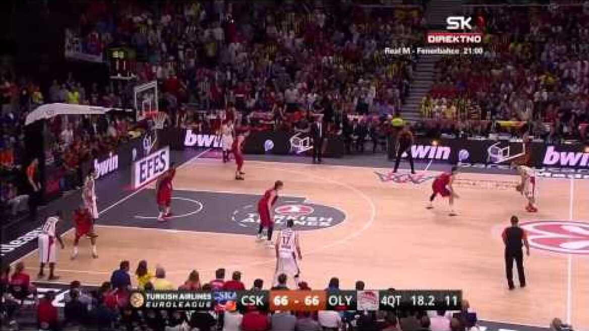 To απίστευτο τρίποντο του Σπανούλη (Final Four 2015 - ΤΣΣΚΑ - Ολυμπιακός )