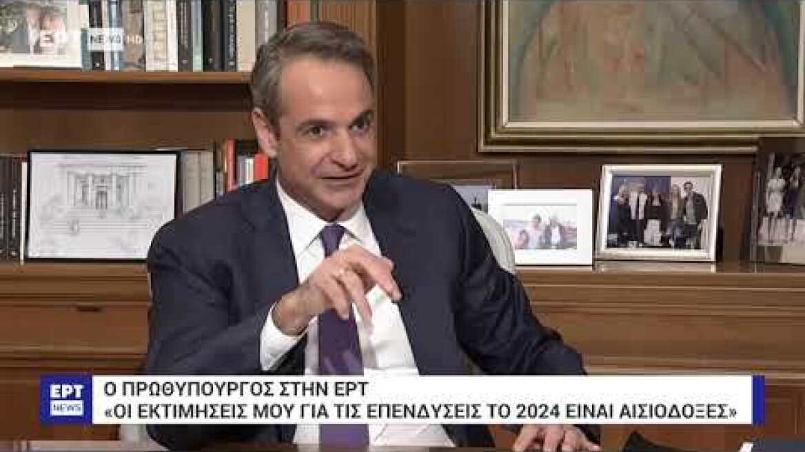 Στιγμιότυπο απο τη συνέντευξη του Πρωθυπουργού
