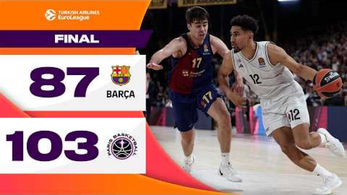 FC Barcelona-Paris Basketball | RS Round 10 Highlights | 2024-25 Turkish Airlines EuroLeague