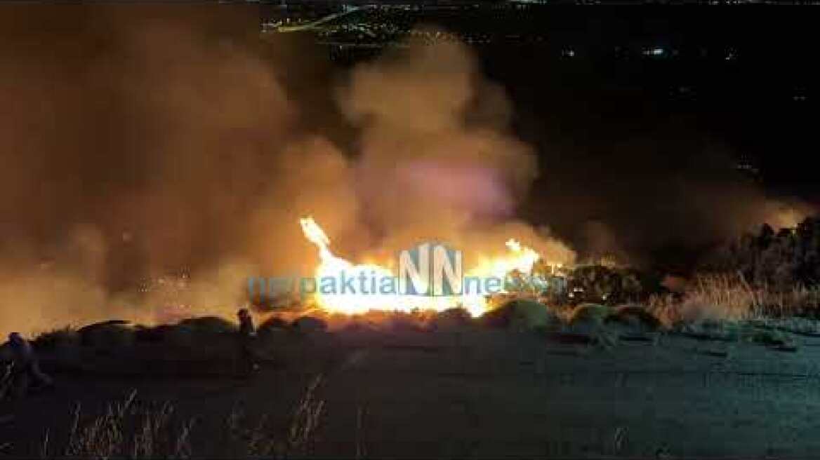 Αναζωπυρώθηκε η πυρκαγιά στις ανεμογεννήτριες του Μολυκρειου 