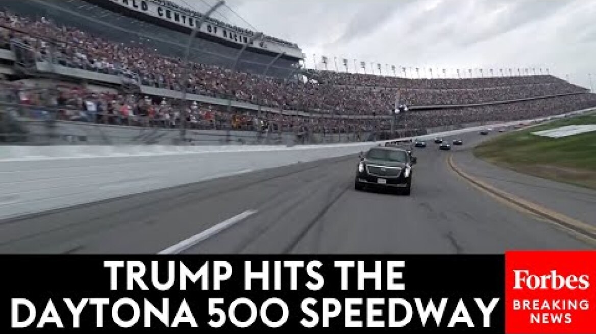 ON-THE-SPEEDWAY POV: President Trump Takes A Lap At The Daytona 500 In The Beast