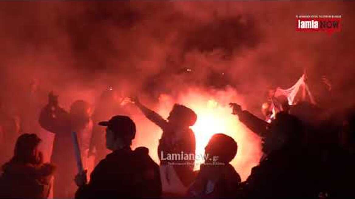 Lamianow: Αποθέωση των θριαμβευτών στην Λαμία  μετά την πρόκριση στους 4 του κυπέλλου