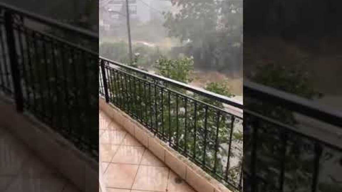 Τρομερό μπουρίνι στην Καλαμπάκα