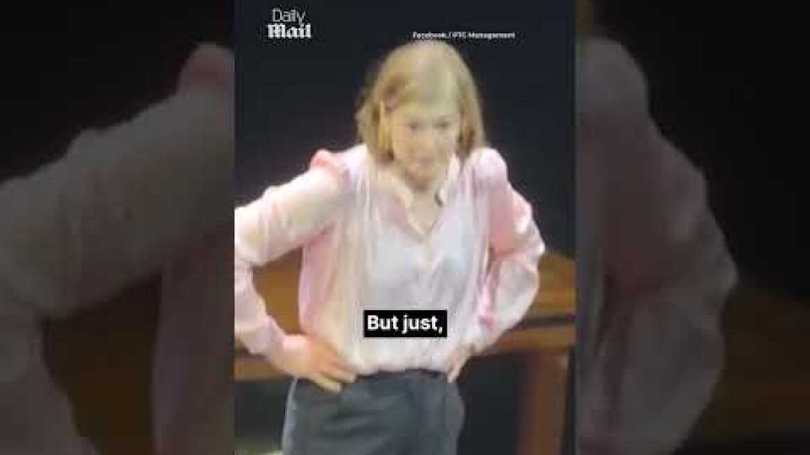 Rosamund Pike berates audience member for using their phone.#todaynews @nycnews0 #shorts #viral