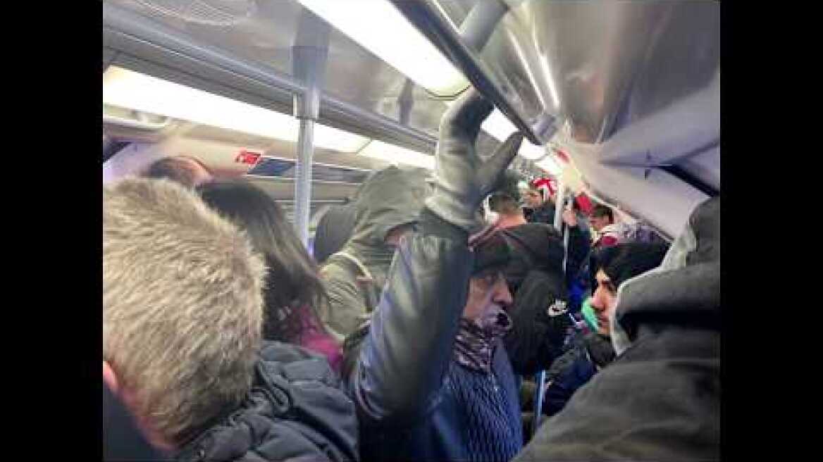 London underground is packed with commuters despite warnings about social distancing