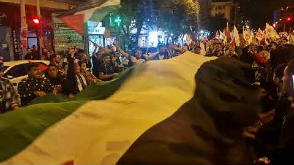 Θεσσαλονίκη: Πορεία Παλαιστινίων για τον πόλεμο στο Ισραήλ (5)