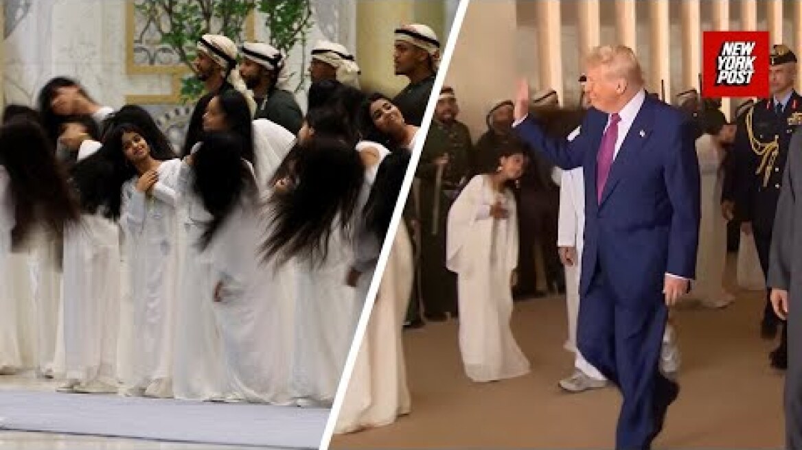Trump welcomed to Abu Dhabi with traditional hair flipping ritual